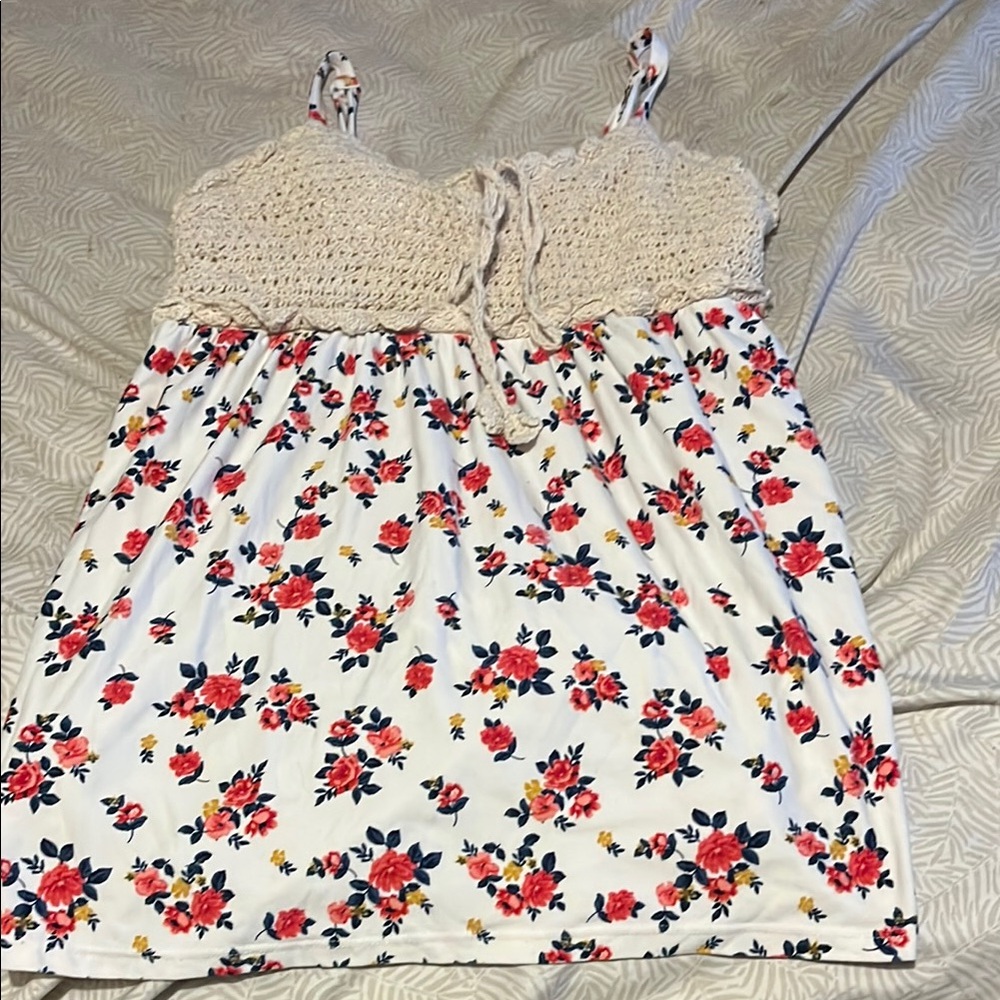 No Boundaries Cream and White Smocked Tank Top